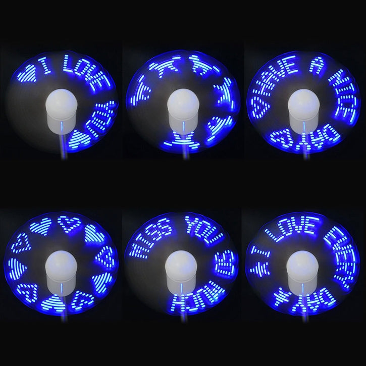 Cool Gooseneck USB Fan 8 Phrase LED Messaging Display