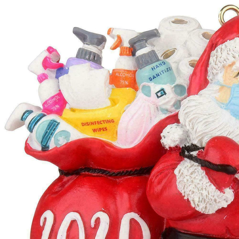 Santa Wearing Mask Christmas Tree Ornament 2020