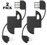 2 PACK: 8 Pin iPhone / iPod / iPad USB Cable Keychain