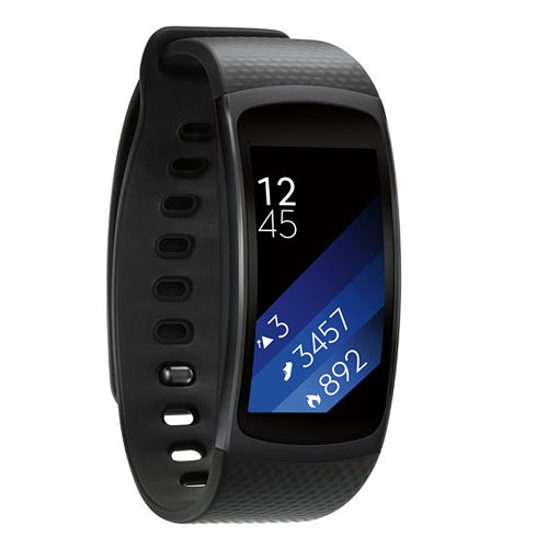 Samsung Gear Fit2 SM R360 1.5" OLED GPS Sports and w/luetooth & Strap in Black