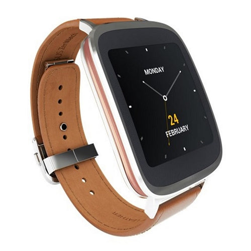 ASUS ZenWatch 1.2GHz Smart Watch Android Wear w/brown Leather Strap