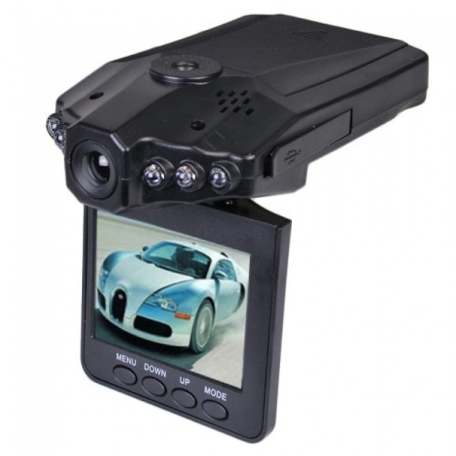 Xtreme 1280x960 HD Dash Cam w/Night Vision, Flip Down 2.4" LCD & Windshield Mount